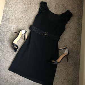 Black Cocktail Dress with Belt